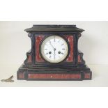 Antique marble & slate mantle clock