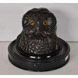 Antique cast iron owl form inkwell