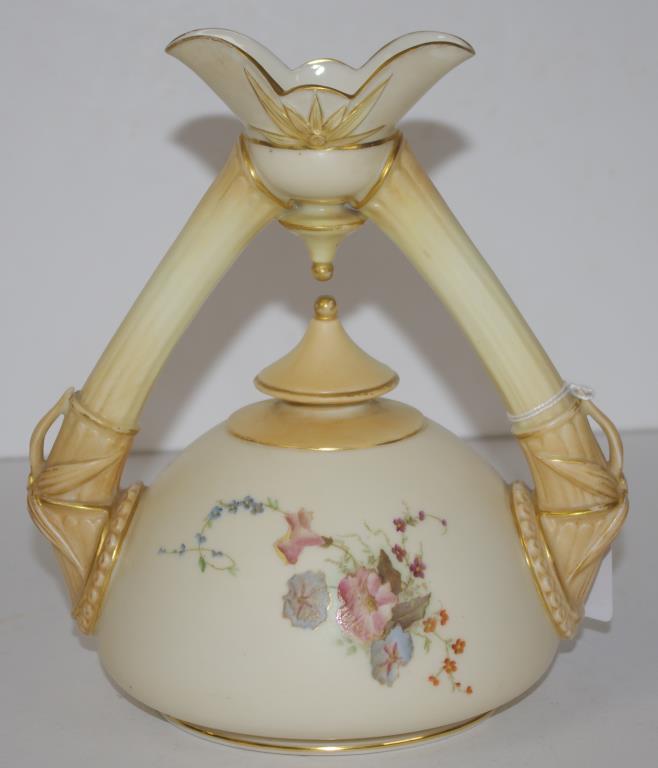 Royal Worcester blush ivory twin handle ewer - Image 3 of 4