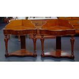 Pair of Victorian mahogany corner tables