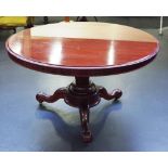 Regency mahogany pedestal dining table