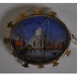 Antique gilt framed miniature of the Taj Mahal