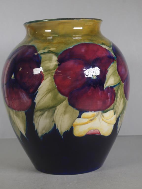 Large William Moorcroft 'Pansy' vase - Image 3 of 4