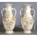 Pair vintage Parian Ware vases