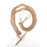 9ct gold fob chain and t-bar