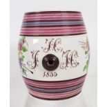 Georgian ceramic creamware string container barrel