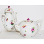 Pair Herend Queen Victoria tea & coffee pots