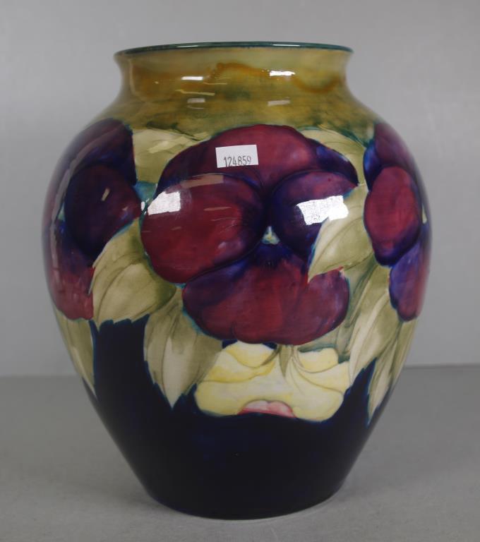 Large William Moorcroft 'Pansy' vase
