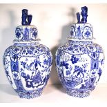 Pair Delft storage vessels Circa 1700-1720