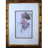 Framed Chinese hand painted ceramic tile