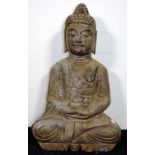 Carved stone seated Buddha figure