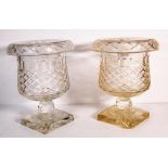 Pair of antique crystal urns