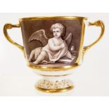 Double handled Coalport cup - Cupids