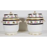 Pair antique NAST France porcelain wine coolers