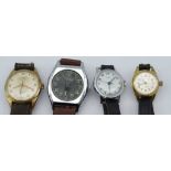 Four vintage wrist watches