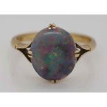 Art deco era 18ct gold and opal ring