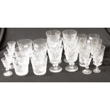 Suite of cut crystal glasses