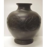 Japanese Meiji bronze temple vase