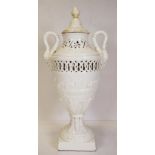 Italian creamware lidded vase