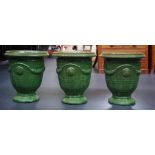 Three French terracotta Anduze garden pots