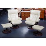 Pair of Moran leather reclining armchairs