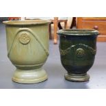 Two various French terracotta Anduze garden pots