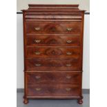 Late Victorian mahogany chest on chest