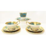 Pair vintage Aynsley trios