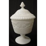 Vintage milk glass lidded sweets bowl