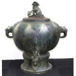 Large Japanese Bronze temple water urn