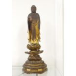 Ancient Thai gilt timber figure of Buddha