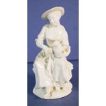18th Century porcelain figure Columbine with dove