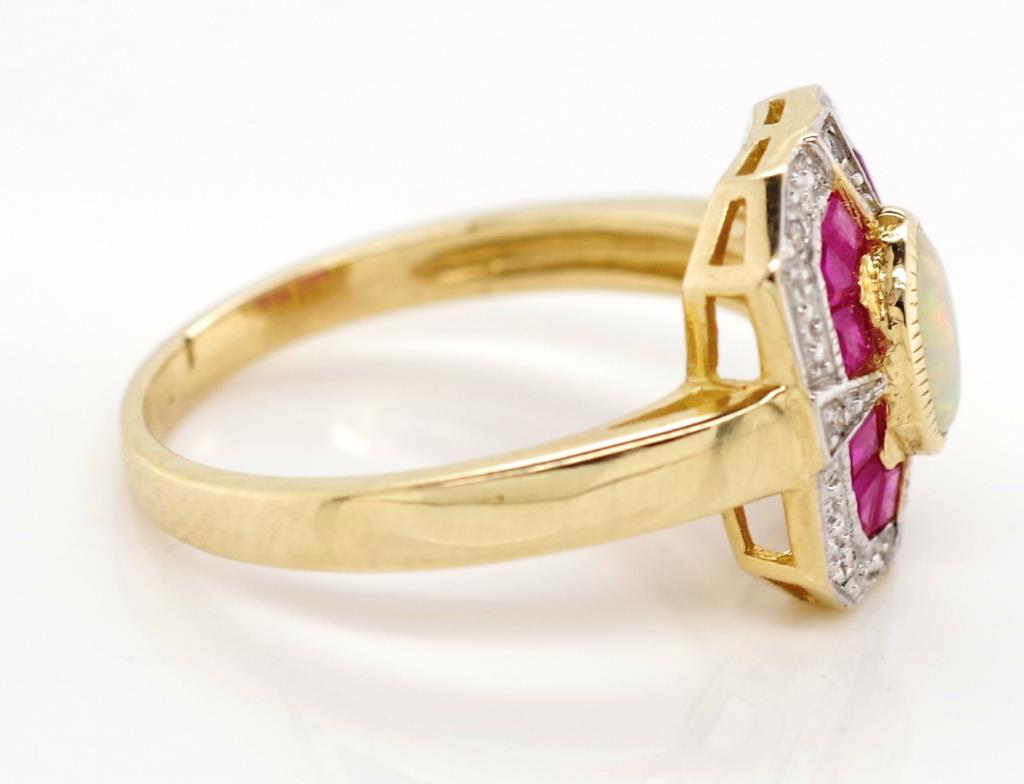 Opal, ruby and diamond ring - Image 4 of 4