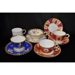 Four various 19th century cups & saucers