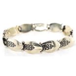 Georg Jensen silver leaf link design bracelet