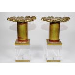 Liana Vassalou pair brass & perspex candlesticks