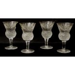 Four Edinburgh Crystal Thistle pattern glasses