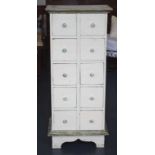 Rustic style painted multi drawer chest