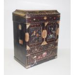 Small Chinese black lacquer jewellery cabinet