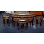 Oriental table and stool set