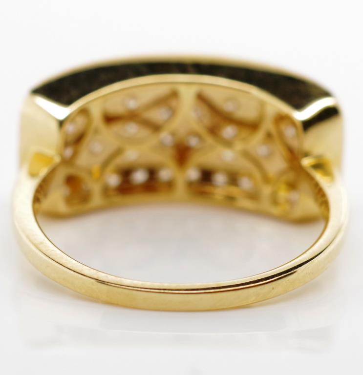 18ct yellow gold and diamond panel ring - Image 4 of 4