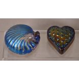 Colin Heaney iridescent blue paperweight