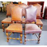 Five similar gothic style dining chairs