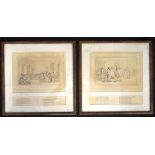 Pair Victorian framed engravings