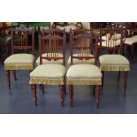 Set of 6 early 20th century spindle back chairs