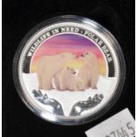 Tuvalu $1 polar bear proof 1 oz. silver coin