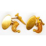 Gold khanjar dagger cufflinks
