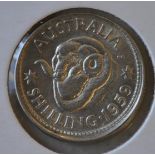 Australian 1959 shilling mistrike error coin