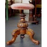 Victorian walnut piano stool