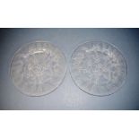 Two Lalique glass plates